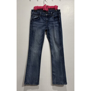 Reese Delia's Women's Jeans Bootcut Blue Denim Pants Size 7/8 Reg Flap Pockets